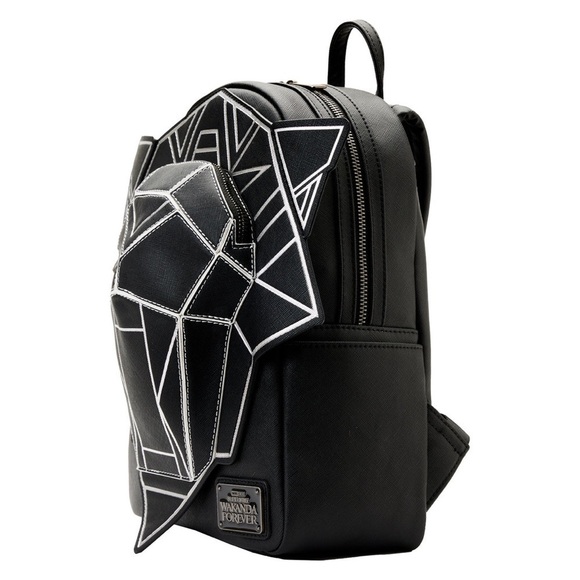 NWT LOUNGEFLY DISNEY MARVEL Black Panther Geometric Wakanda Logo Mini Backpack - Picture 2 of 7